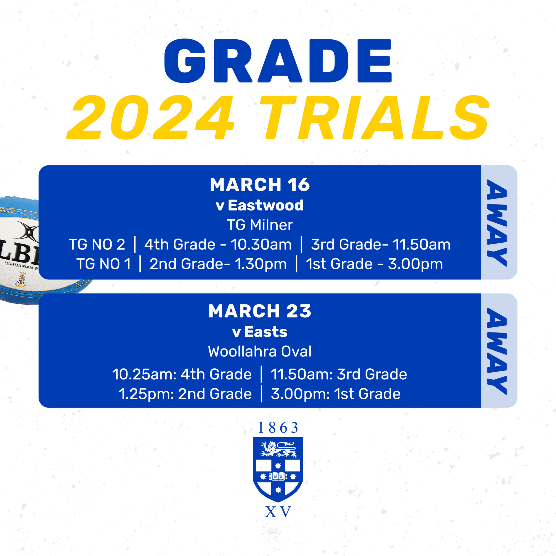 SUFC 2024 Grade Trial Matches Sydney Uni Football Club